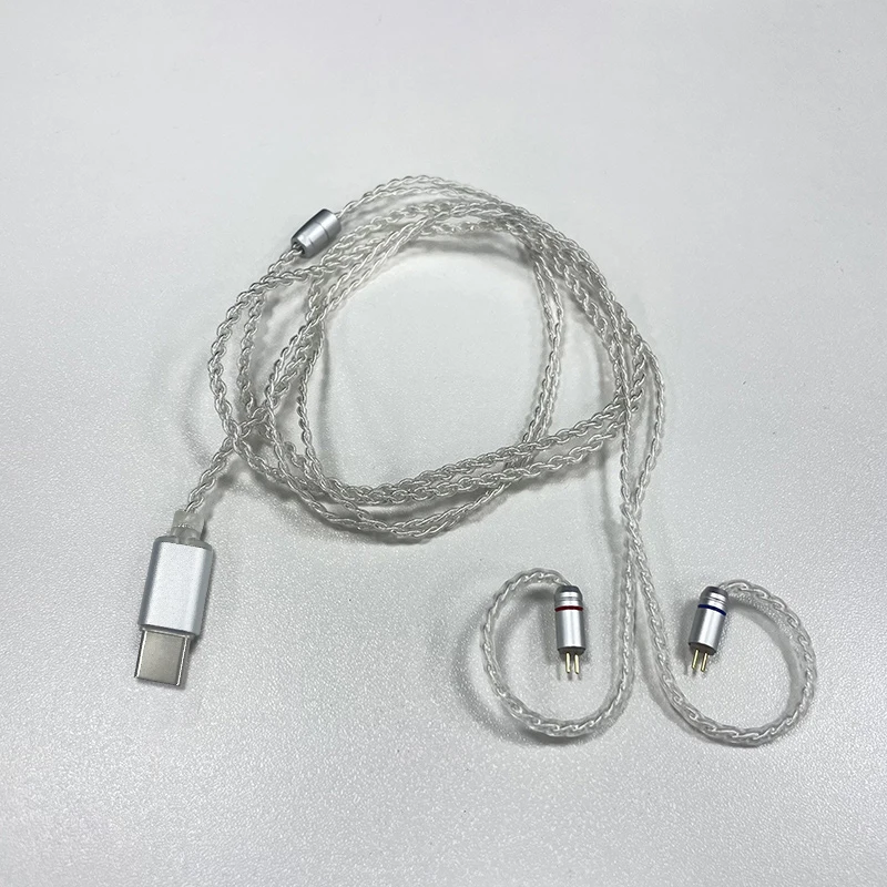 Nd D7 Vier Streng Verzilverd Type-C Kabel Hoge Zuiverheid Zuurstof Koper Dual Pin Plug Hifi Oortelefoon Kabel