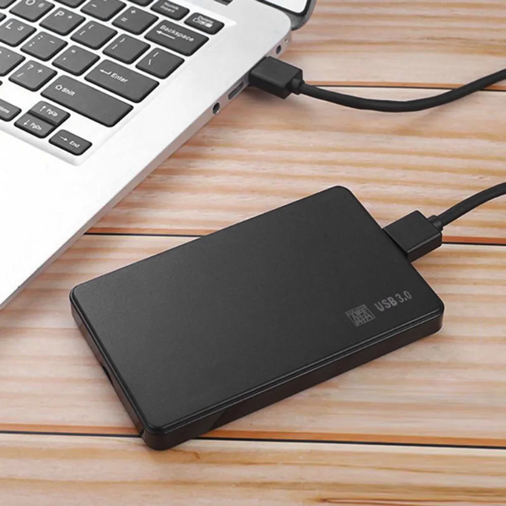 2.5인치 SATA SSD HDD 어댑터 플라스틱 USB 2.0/3.0 외장 케이스 모바일 박스 HDD 케이스 (USB 케이블 파우치 포함) 새 상품
