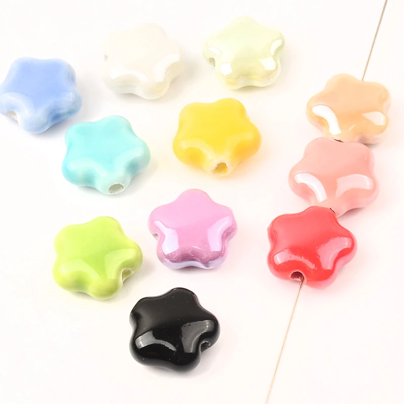 15mm Colorful Little Starfish Shape Ceramic Beads For DIY Bracelet Necklaces Jewelry Making Charm Beads Accessories