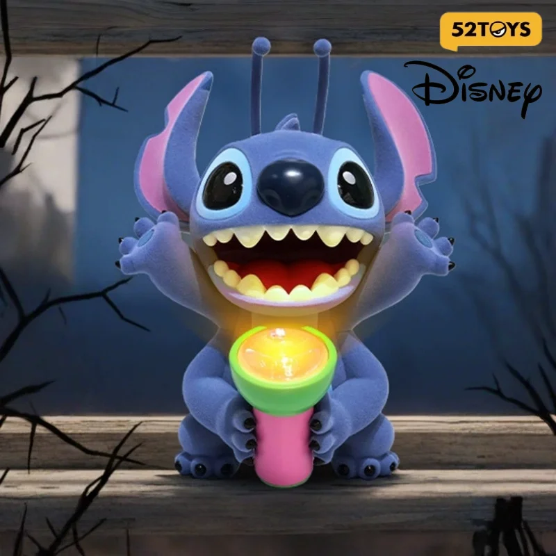 

52toys Disney Stitch Super Trouble Maker Flashlight Fright Anime Figure Original Collectible Toy Christmas Gift Cute Desk Decor