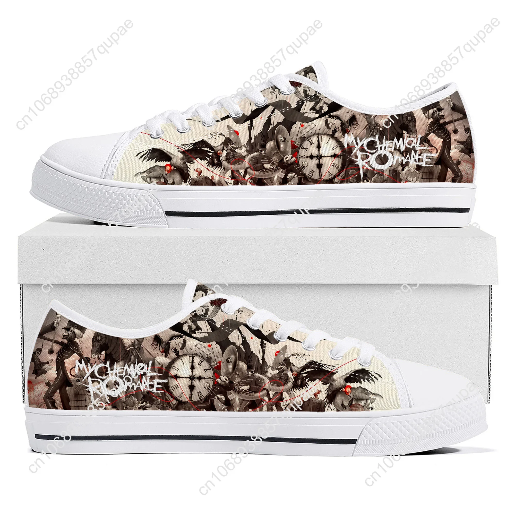 My Chemical Romance Rock Band Low Top High Quality Sneakers Mens Womens Teenager Canvas Sneaker Casual Couple Shoes Custom Shoe