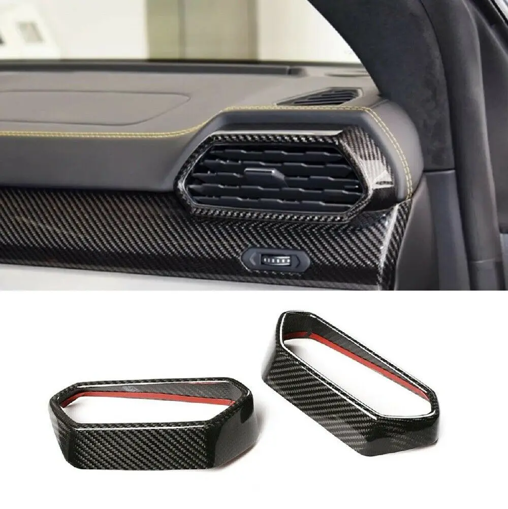 

Dry Carbon Fiber Dashboard Side Air Outlet Frame Decoration Cover Trim Car Styling Accessories For Lamborghini URUS 2018-2021