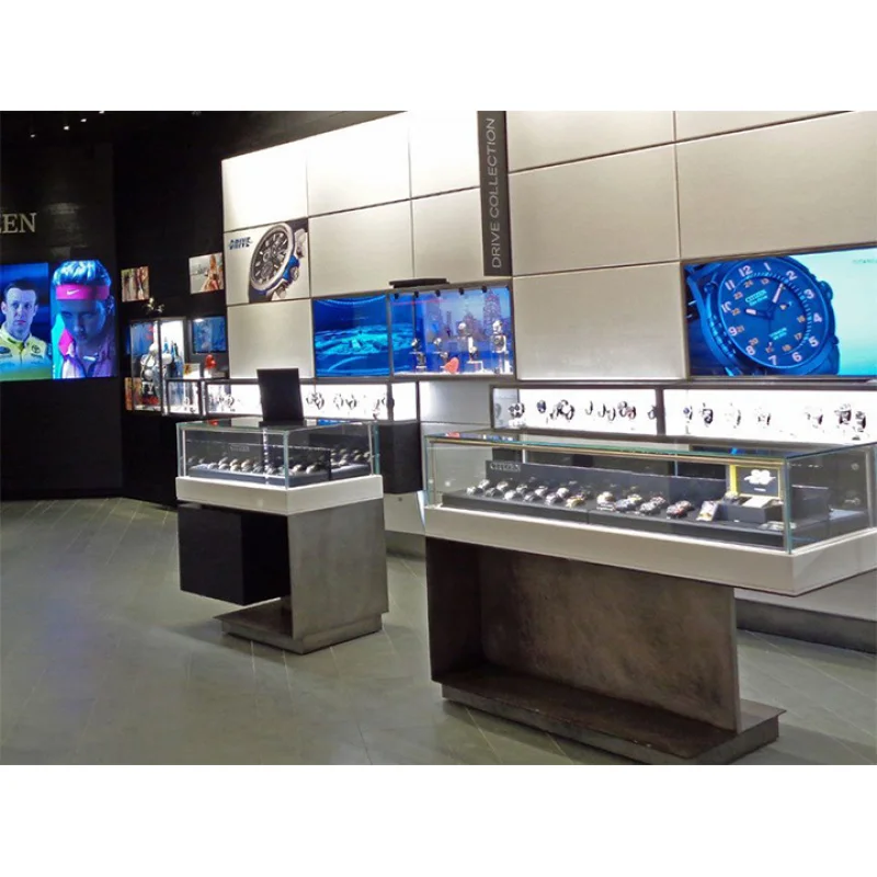 custom.Factory Custom High-end Wall Glass Watch Display Showcase Sale