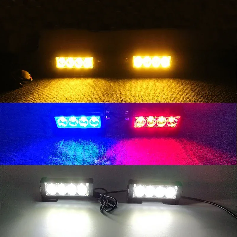 2 in 1 evrensel motosiklet LED kırmızı/mavi yanıp sönen lamba polis motorları Styling Led sinyal ışığı emniyet uyarı gösterge ışıkları