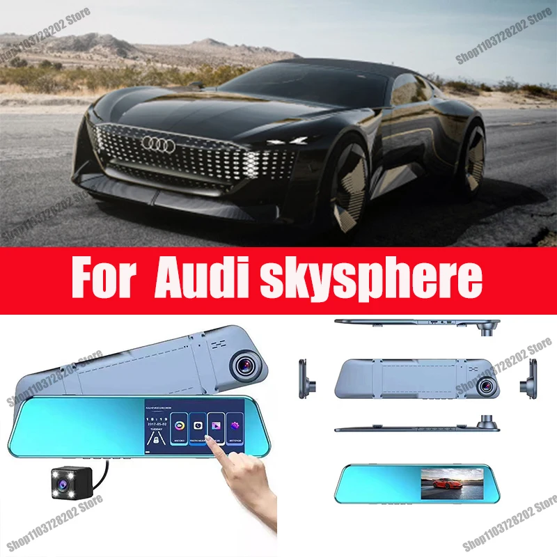 

For Audi Skysphere Carplay Android Auto GPS Dash Cam AUX FM Radio Dashcam Car Camera Stream RearView Mirror Drive Recorder