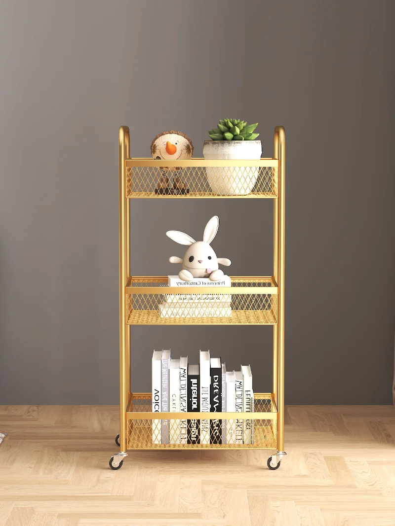 Trolley Shelving Floor-to-ceiling Multilevel Kitchen Storage Household Living Room Snack Shelf Bathroom Bedroom Storage Shelf