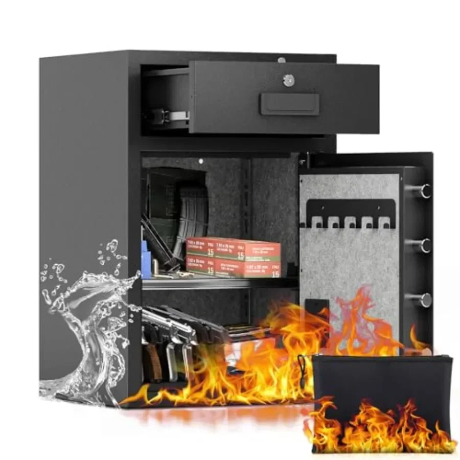 5.1 Cu Feet Heavy Duty s Home with Fireproof and Waterproof Bag Box with Digital Keypad Alarm System Removable Shelf for Cash F