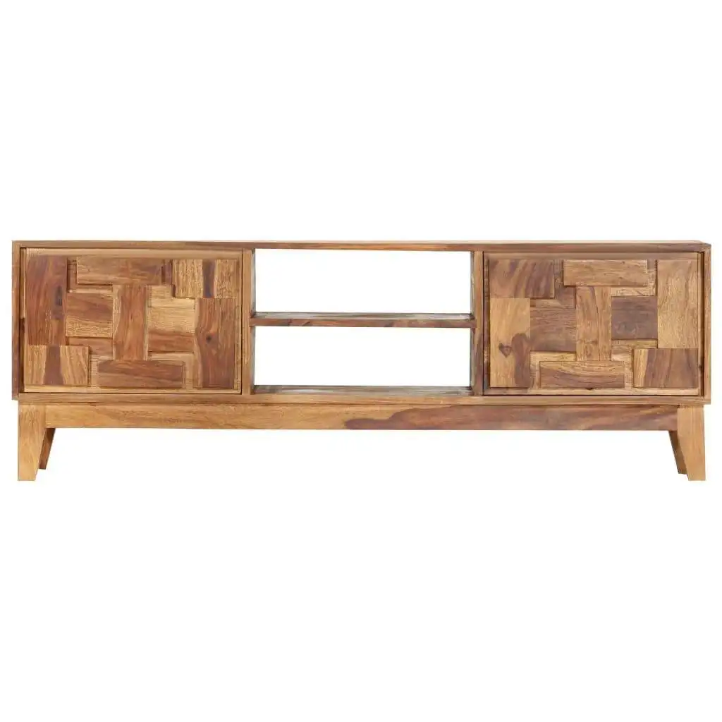 Z DU'S Modern Solid Wood TV Stand With Double Cabinet Doors, Enhanced Storage Capacity And Strong Load-bearing Ability.Z