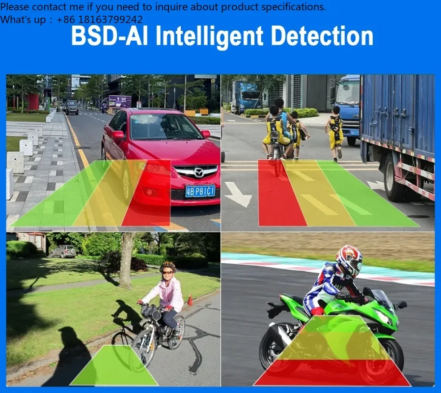 

IPoster 10.1in 4ch DVR IPS mon itor 2MP Rear View cam era IP68 with AI BSD Smart Blind Spot Detection for Pedestrians Vehicle K