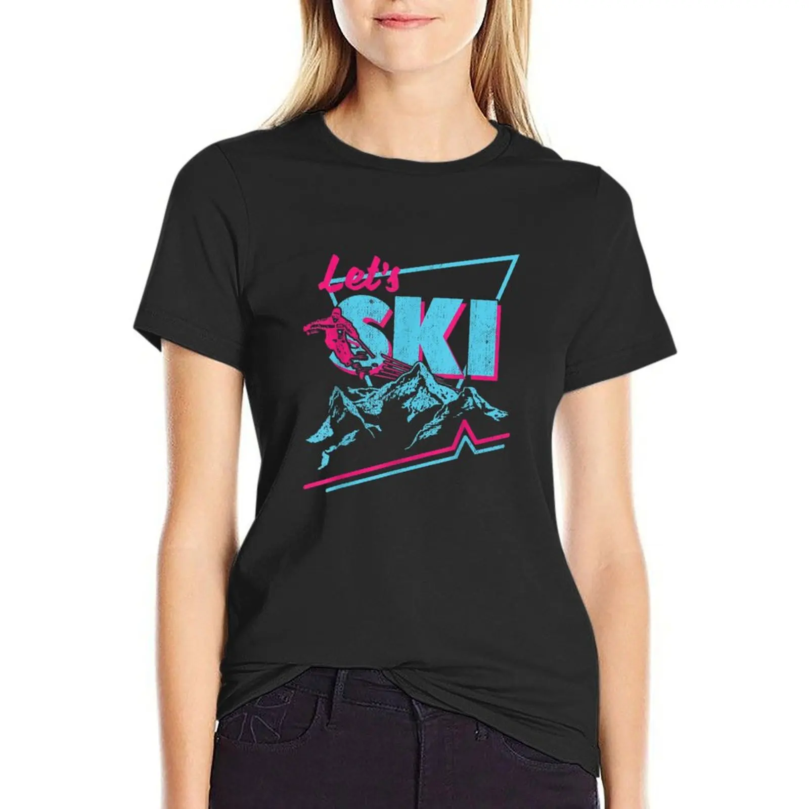 Retro Let's Ski T-Shirt Aesthetic clothing cute clothes anime clothes Women clothing