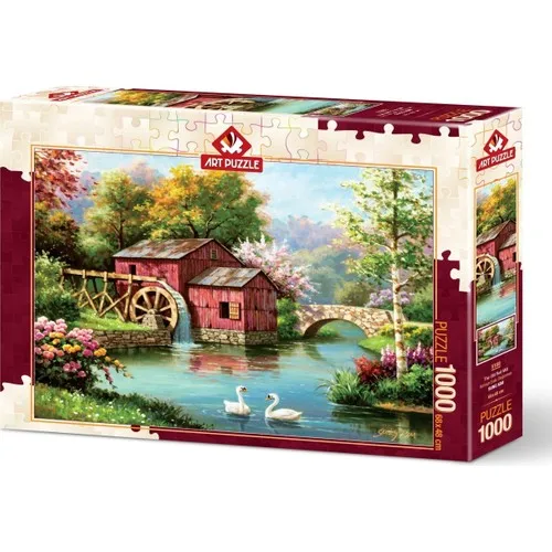 Art Puzzle Red Old Mill 1000 Piece Jigsaw Puzzle