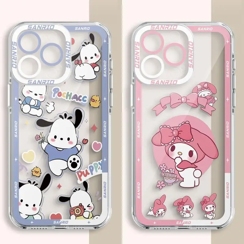 Cute Melody Pochacco Phone Case for Motolora Moto G72 G32 G22 G73 G52 Edge 40 5G G71 Clear Silicone Shell Cover