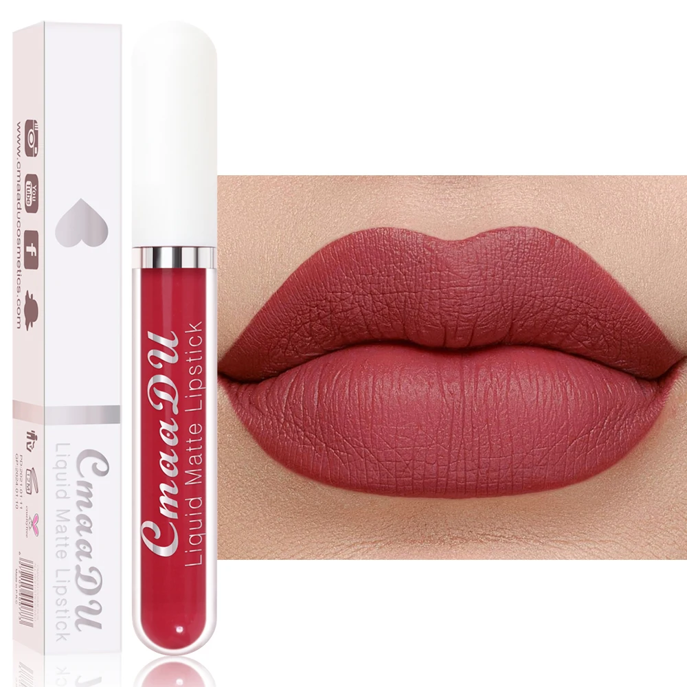 1pcs Matte Water Resistant Multi Color Liquid Lip Gloss Long Lasting Waterproof Velvet Sexy Red Lip Color For Women