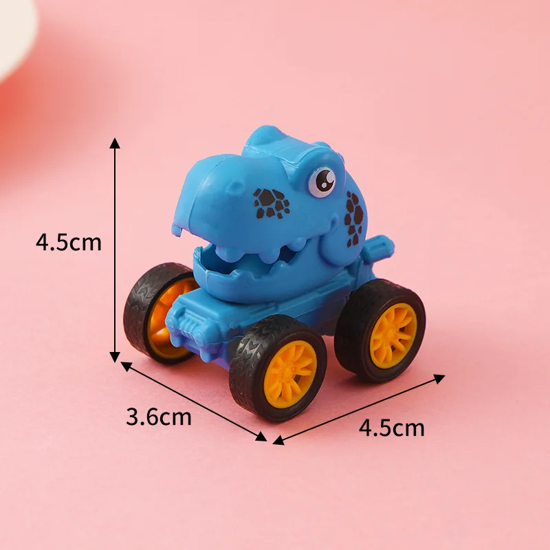 子供用恐竜プルバックカー、マカロンカラー、T-Rex慣性車、学校に戻るギフト、新品5パック