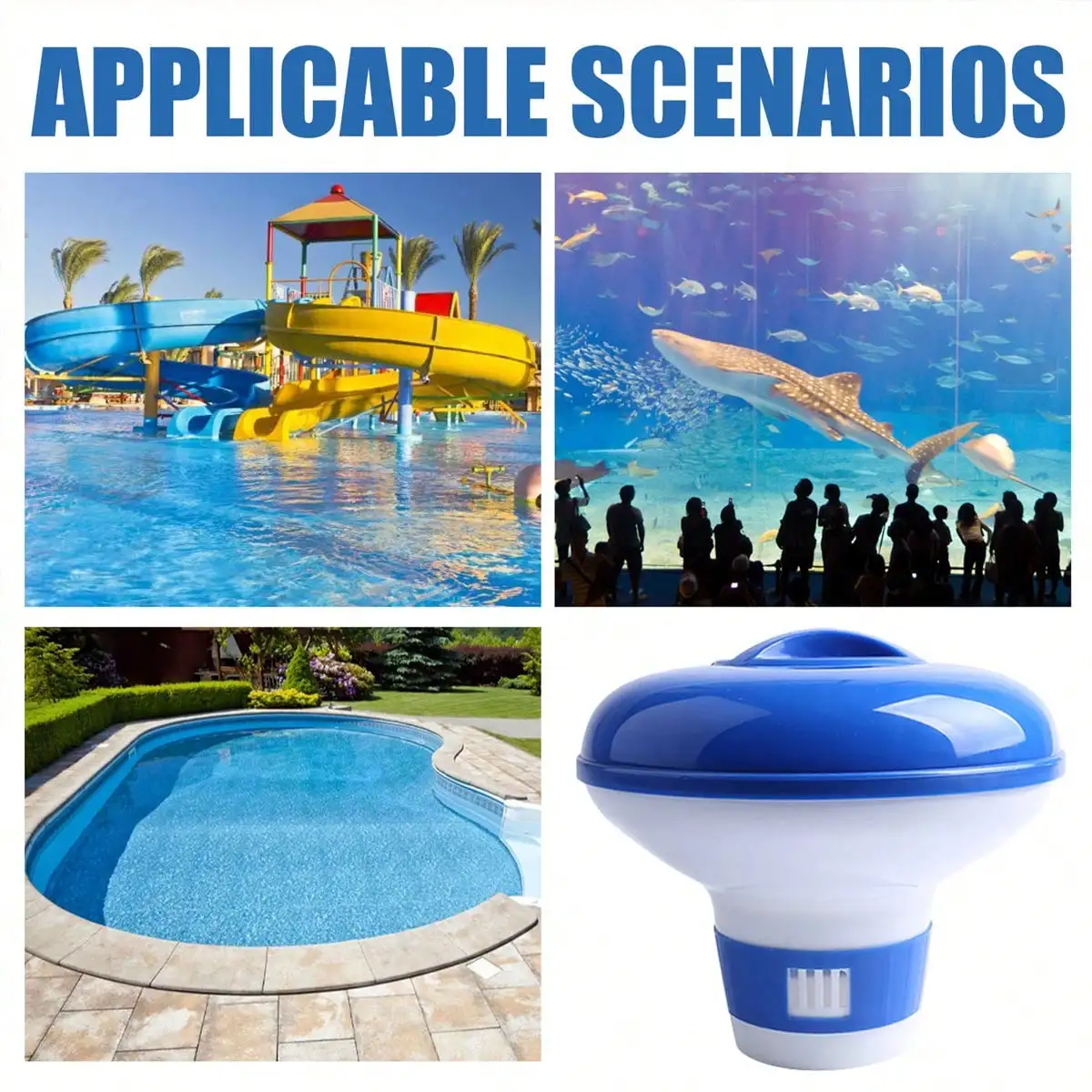 1pc Floating Pool Chlorine Dispenser Adjustable Floating Chlorine Tablet Holder for Swimming Pool Spa