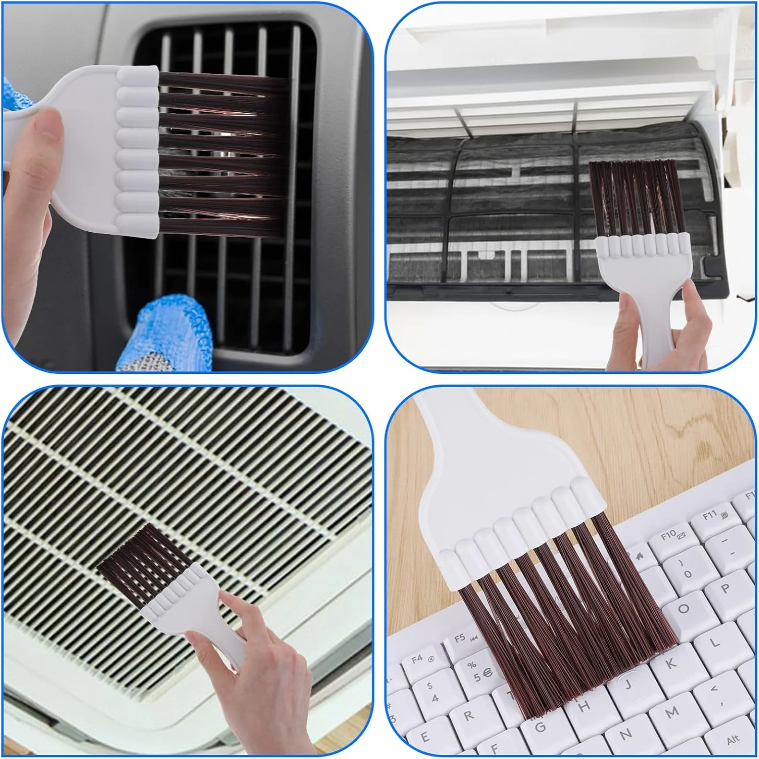 2 ชิ้น Air Conditioner Condenser Fin แปรงทําความสะอาด,ตู้เย็นขนาดเล็กหม้อน้ําขดลวดทําความสะอาดแปรงปัด,พลาสติก AC HVAC Evapo