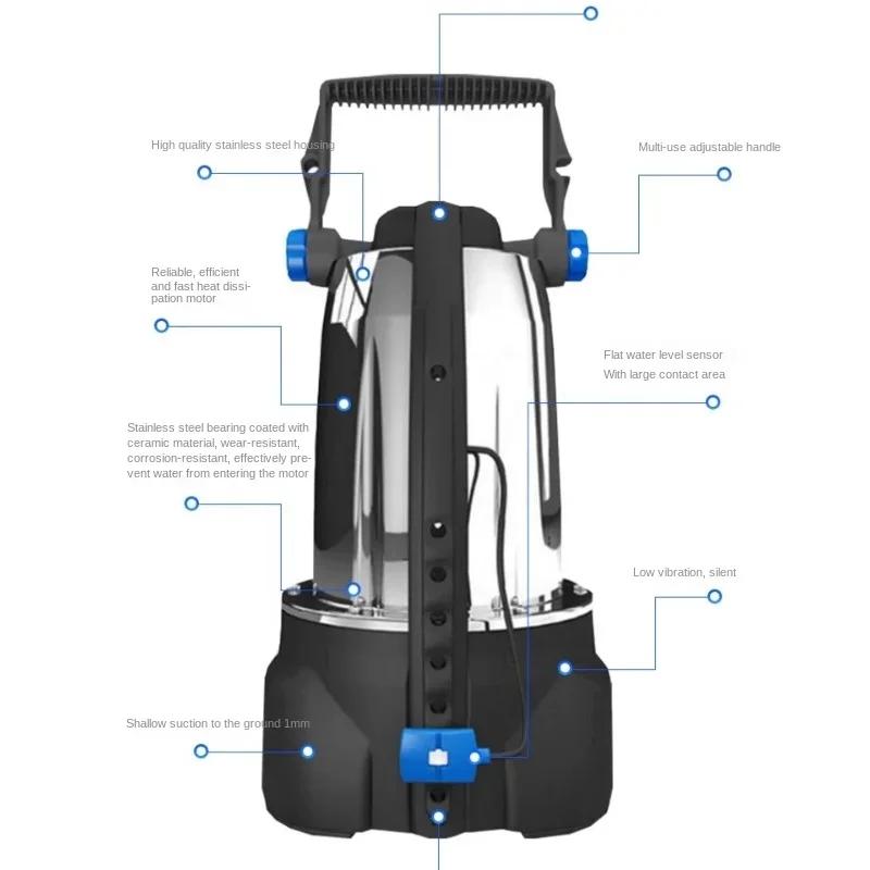 Automatic pumping pump household basement water ground water absorption ranking bottom suction