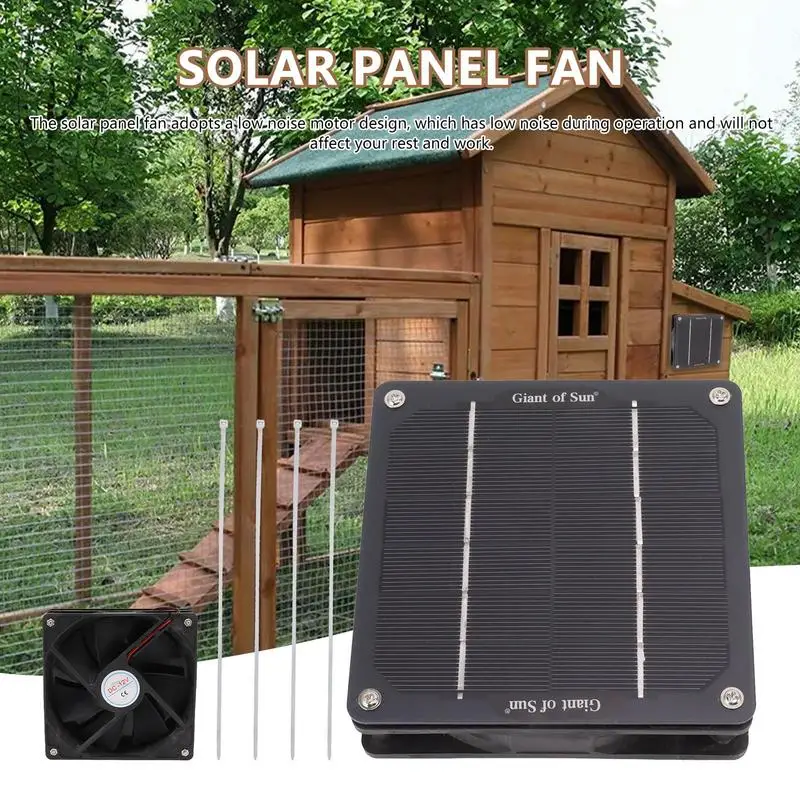 

Solar Fan For Greenhouse Low-noise Waterproof Fans Exhaust Cooling Ventilation Project Shed Chicken Coop Greenhouse Solar Panel