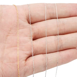 Corrente de aço inoxidável para joalheria, ouro e corrente fina, 2 meters, 0.6mm, 0.8mm, 1mm, colar, brincos, fontes a granel 10 principais vendas colar de ouro 1mm - №7