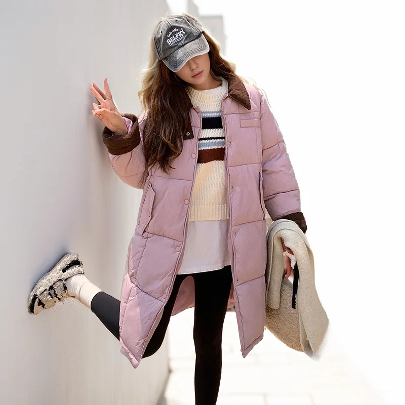 Chaqueta minimalista de algodón para mujer, abrigos largos con solapa para mujer, chaqueta informal de entretiempo para mujer