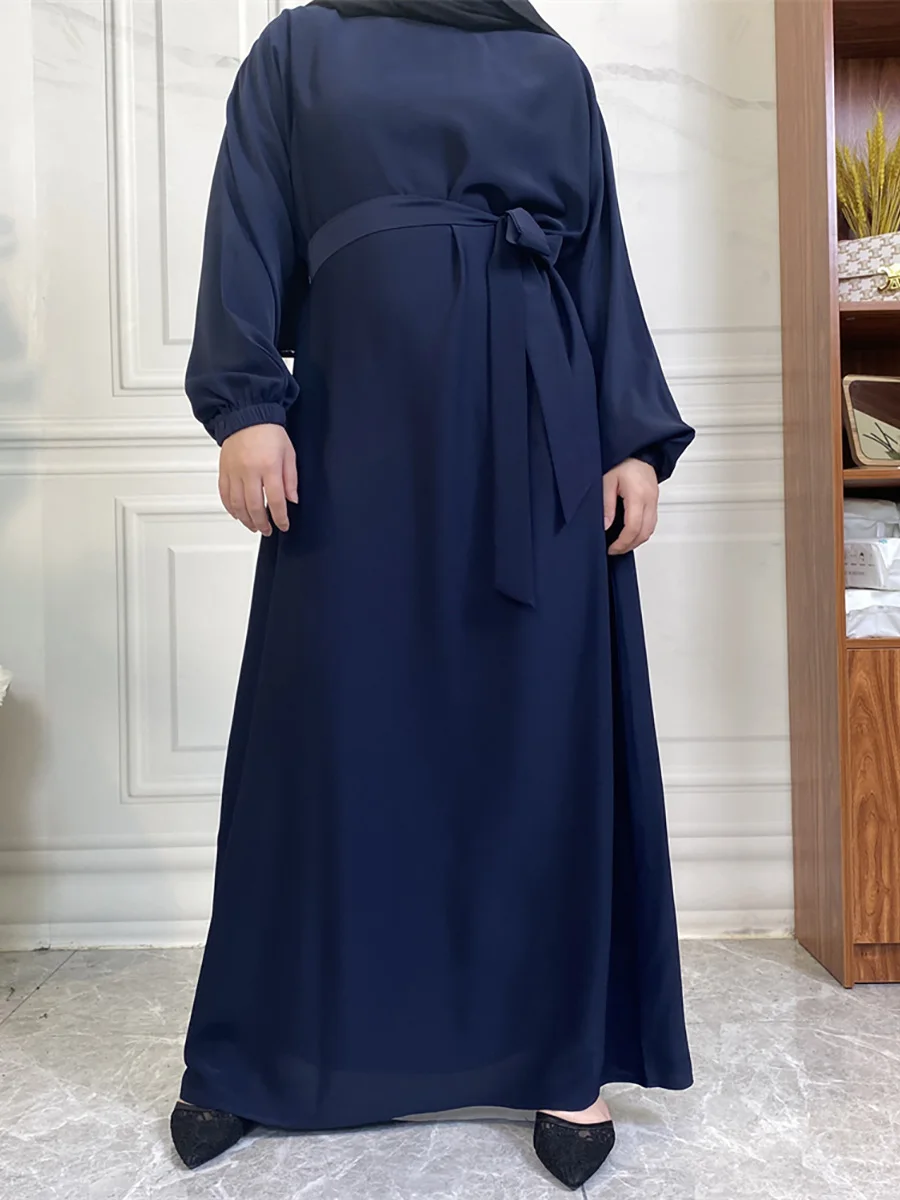 حار سيلي أسلوب بسيط فساتين مغربية قفطان تركيا بلون الخليج عبايات المرأة الإسلامية فستان طويل مسلم السعودية رداء رمضان 95