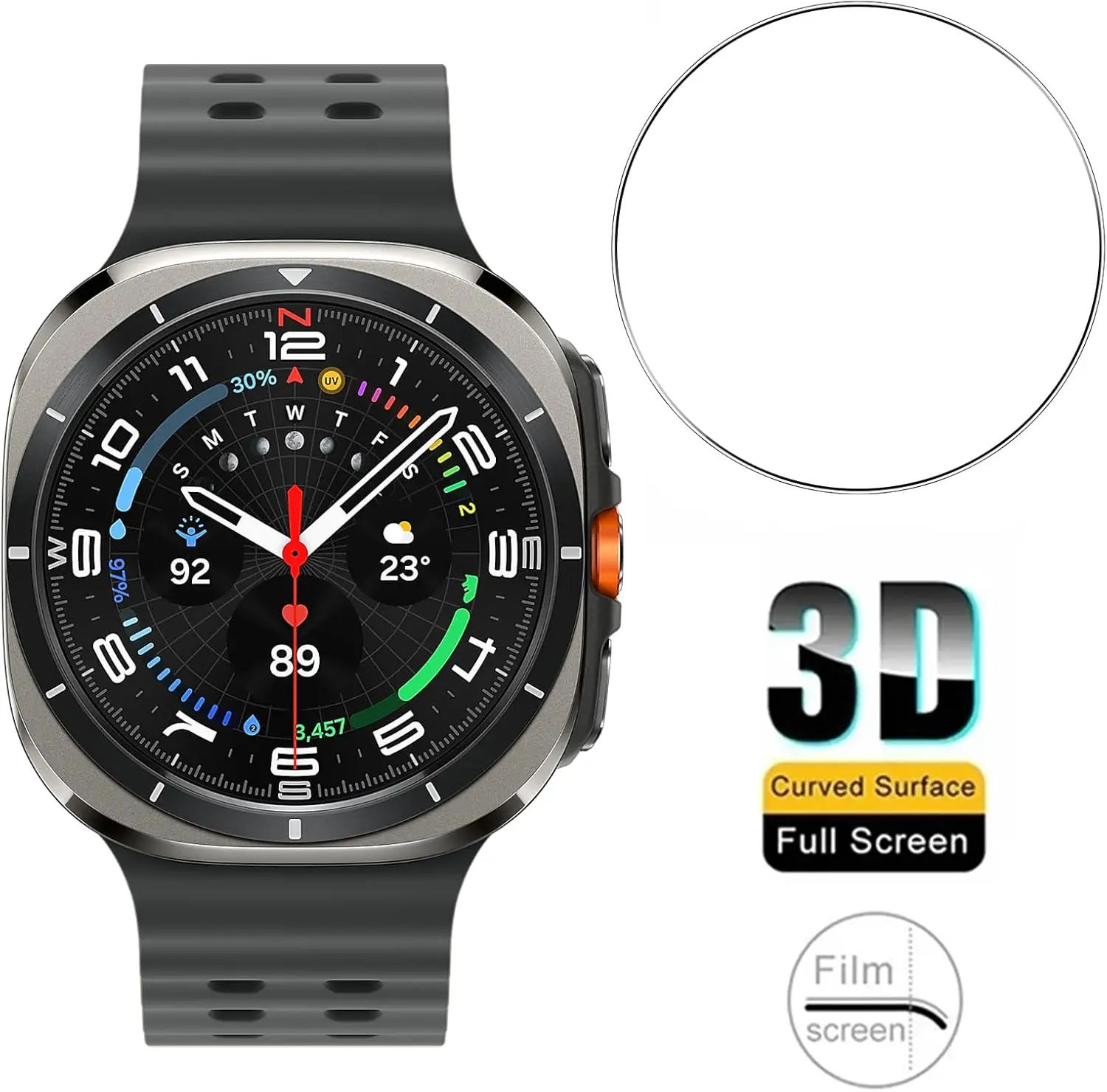 3PCS Screen Protector Tempered Glass For Samsung Galaxy Watch Ultra 47mm Protective Film Anti-Scratch Clear HD 2.5D 9H Premium