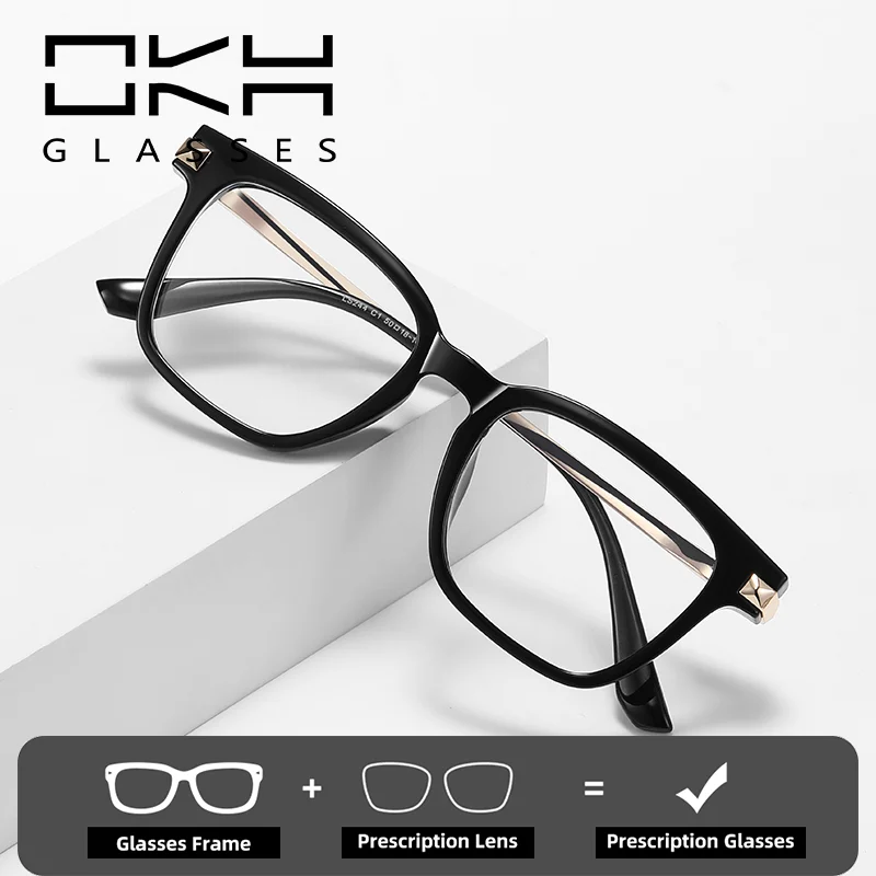 

OKH LS244 европейские и американские мужские очки TR90 с защитой от синей близорукости, новые модные очки в индивидуальной оправе для чтения по рецепту