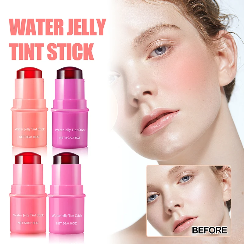 EELHOE Water Jelly Tint Stick Blush Lip Gloss Stick Whitening Natural Long Lasting Lip Matte Moisturizing Lip Gloss Makeup 2024