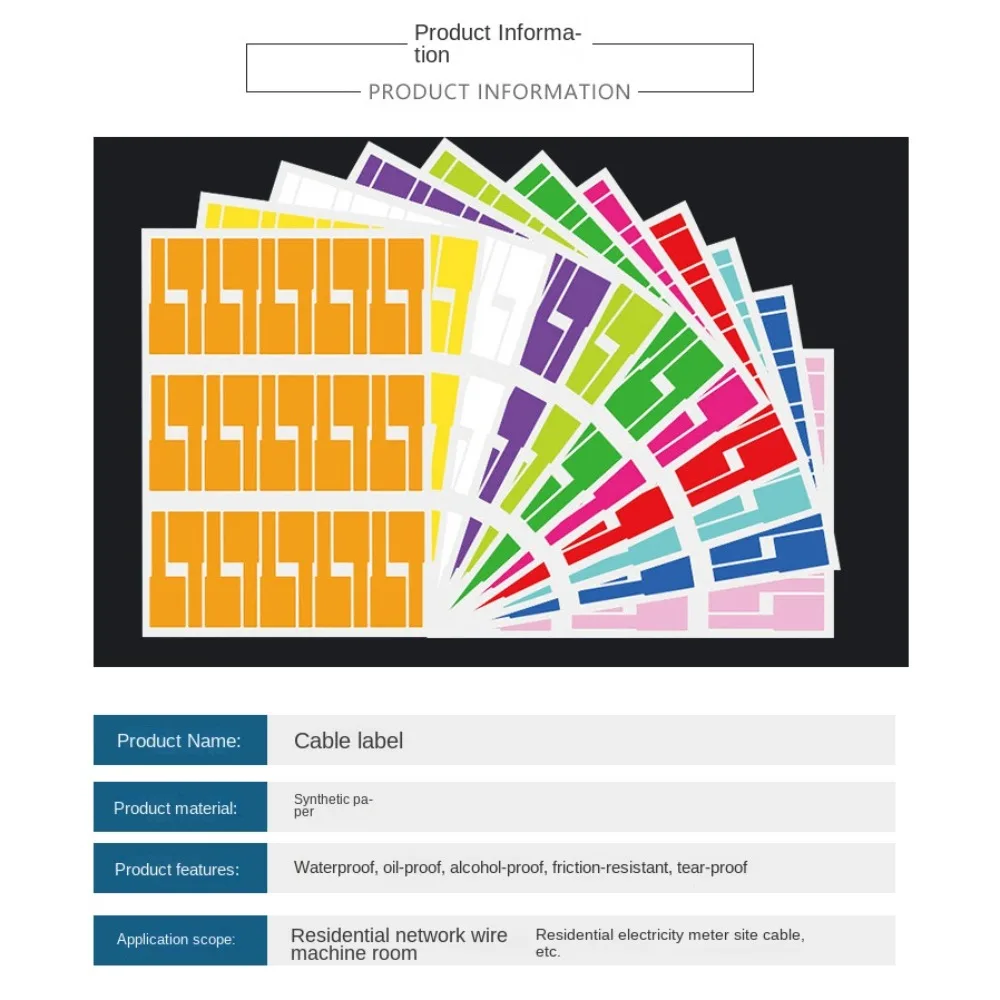 Étiquette autocollante étanche pour fil de réseau, étiquette A4, câble, étanche