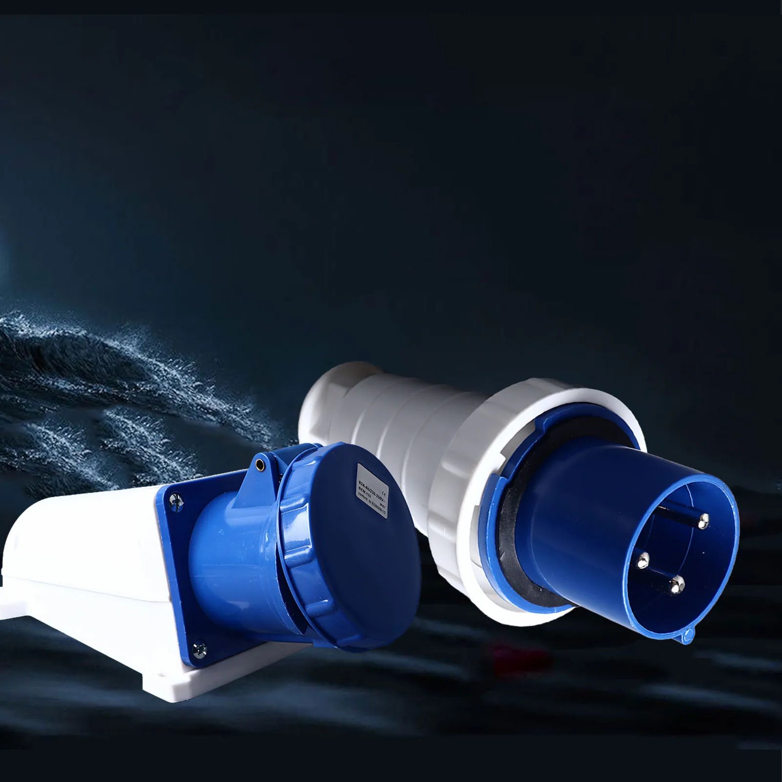 

Водонепроницаемая розетка, промышленный разъем, водонепроницаемое стабильное соединение, разъем питания типа «папа-мама», 3-контактный, 63А, 220-250В