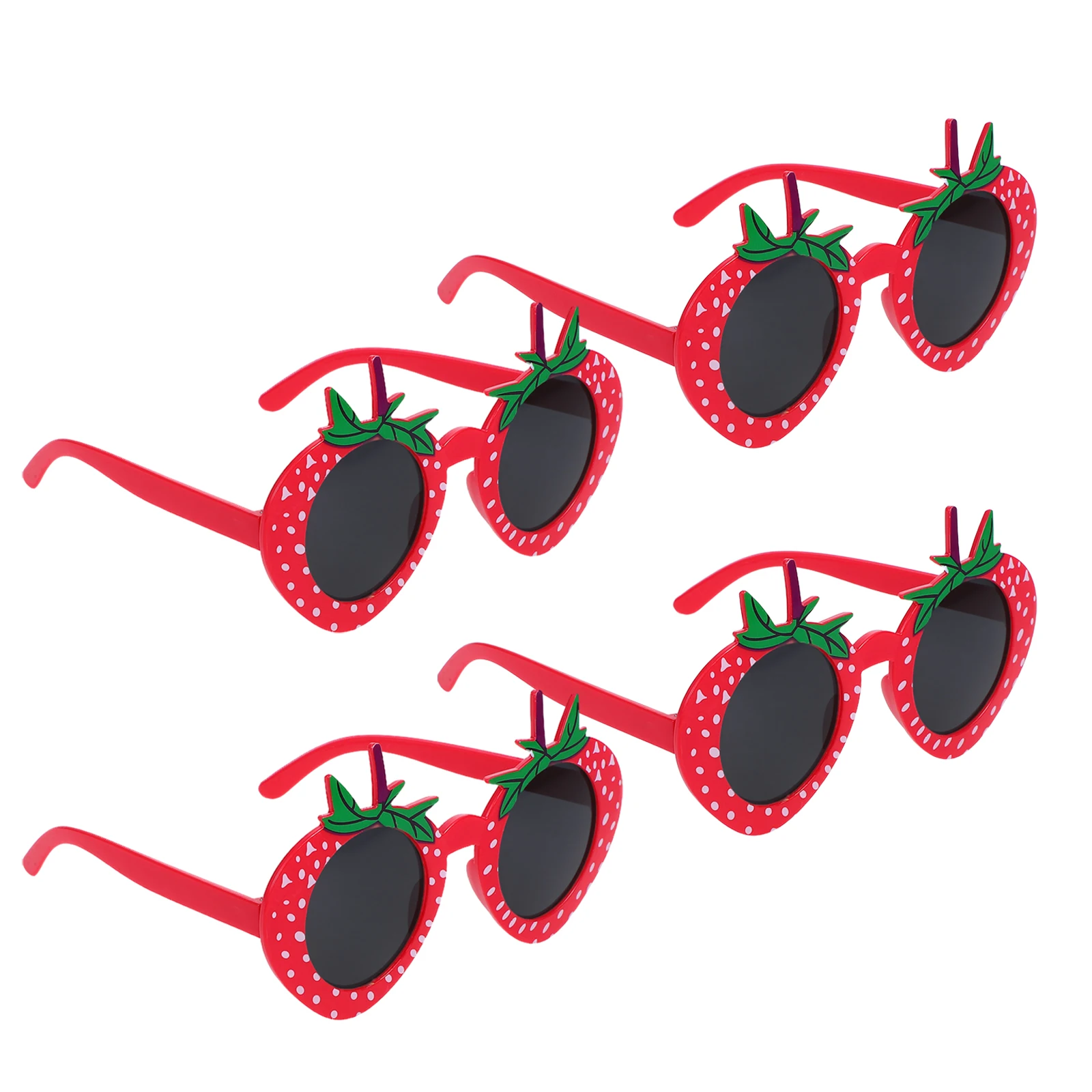 

4pcs Strawberry Shaped Sunglasses Lightweight ABS Bright Colors Kids Birthday Party Accessories Fruit Eyeglasses Comfortable