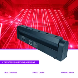 Stage Effect Beam Lighting para DJ, 6 Olhos, Verde, Laser Vermelho, Bar Beam, Disco, Festa, Casamento, Movendo Head Projector, DMX Control, Wash Spot, Novo