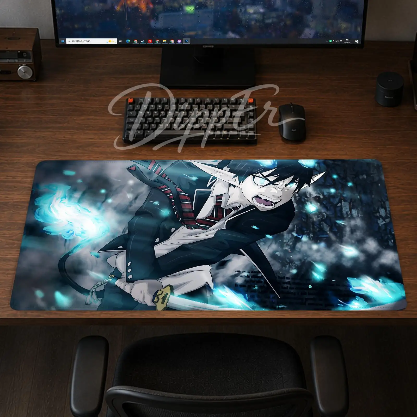 Blue Exorcist Mouse Pad Office Large Desk Mat Gaming Mousepad Rubber Bottom Non-Slip Cushion 900X400