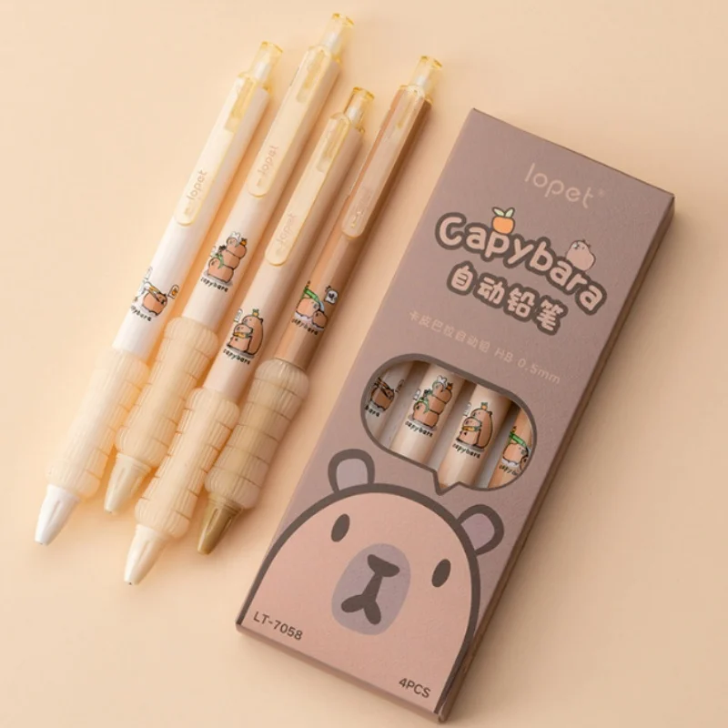 32pcs/lot Kawaii Capybara Mechanical Pencil Cute 0.5MM Drawing Writing Automatic Pen School Office Supplies
