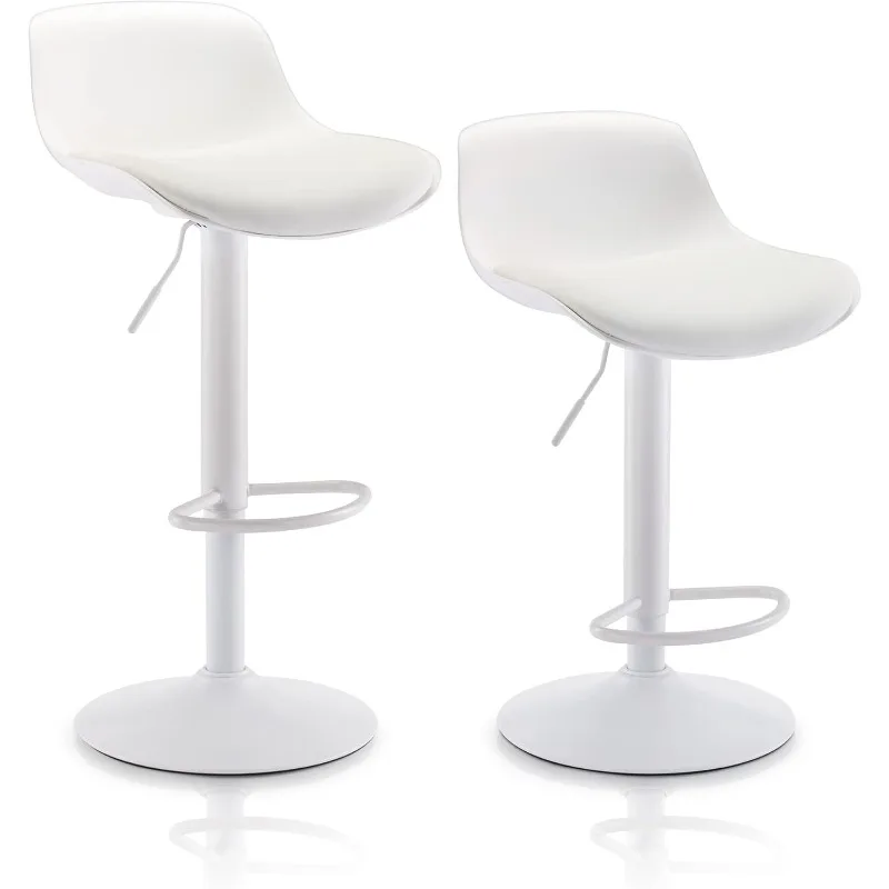 Bar Stools Set of 2,Modern Counter Height Bar Stools with Back and Soft Padded Seat, Adjustable Swivel Stool Chair