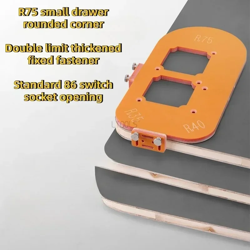 R35/R40/R75 R-angle Arc Template for Wardrobe Corner Cutting - Electric Router Trimming Fillet Template Multi-role Slotting Mold