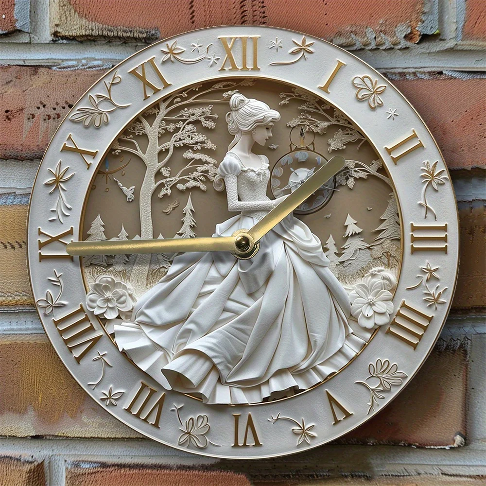 Princess Themed Wall Clock, Movement, DIY Assembly Kit with 3 Hand Sets, Decorative Timepiece for Home and Graduation Decor