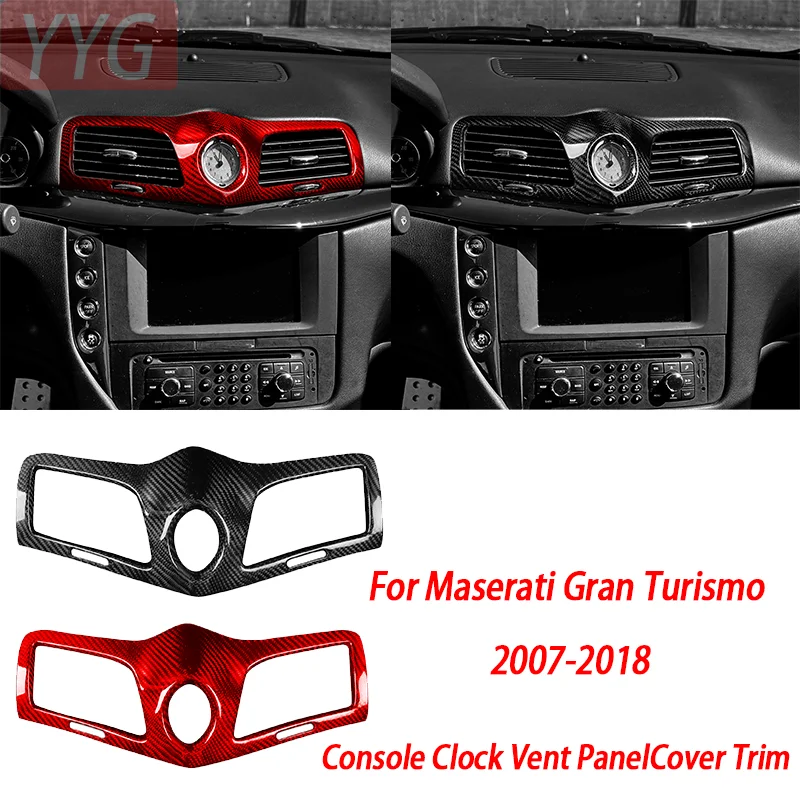 

Carbon Fibre Clock Center Dashboard Air Vent Grille Replacement Panel Car interior stickers for Maserati GranTurismo 2007-2018