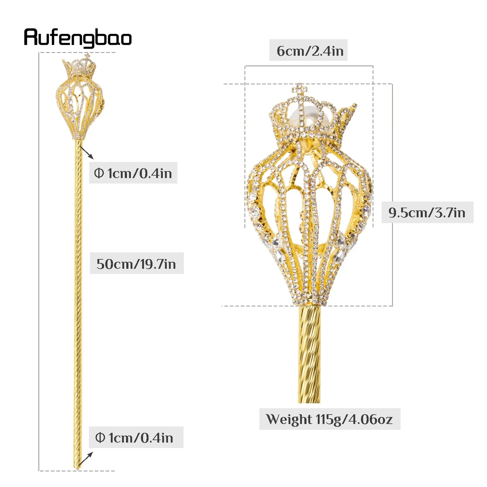 الذهبي الأبيض سبيكة الصليب الصولجانات لفتاة الأميرة الصولجانات للأطفال الملاك عصا للحزب تأثيري Steampunk والاستخدام اليومي 50 سنتيمتر