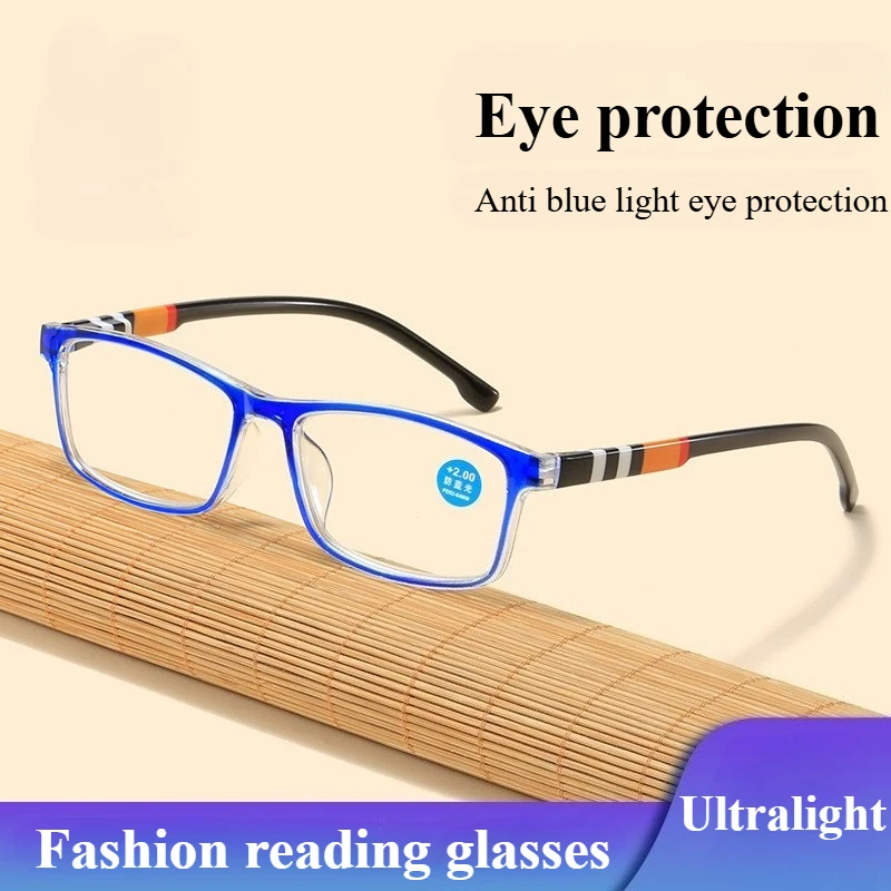 Mode Ultra Licht Lesen Brillen Männer Gedruckt Anti Blau Lesebrille Frauen Frühling Bein Presbyopie Brille 1,0 Bis 4,0
