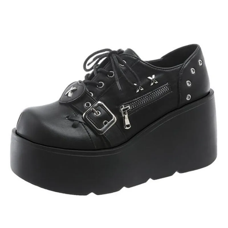 2025 Punk Gothic Pumpen Frauen Neue Dicke Sohle Marke Plattform Mary Jane Schuhe Keil High Heels Party Cosplay Designer Lolita Schuhe