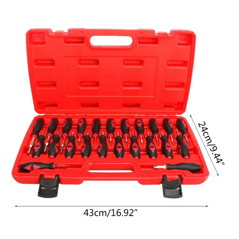 ipiip Car Universal Terminal Release Removal Tool Set Automotive Wiring Connector Crimp Pin Extractor with Non-slip Handle