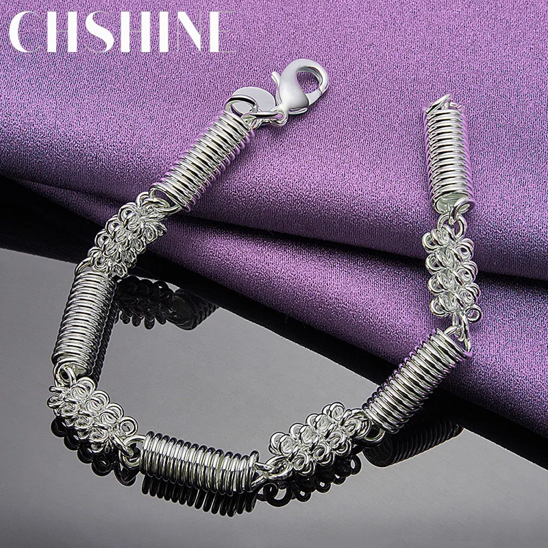 

CHSHINE 925 Sterling Silver Spring Bracelet For Women Wedding Party Charm Fine Jewelry