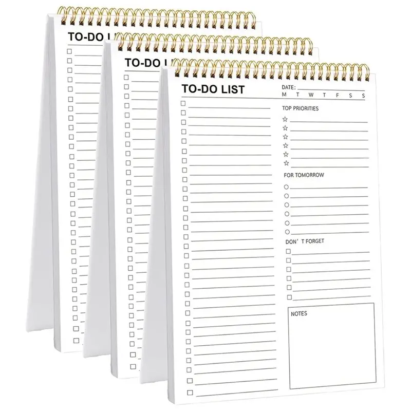 [NEW!】 To Do List Notepad 3Pcs 52 Pages Daily Planner Notebook With Task Check List Undated