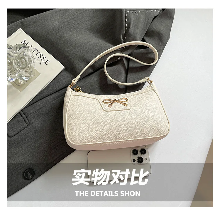Neu eingetroffene Damen-Umhängetasche mit Schleifendesign, modische, individuelle Pendeltasche – Detail 5