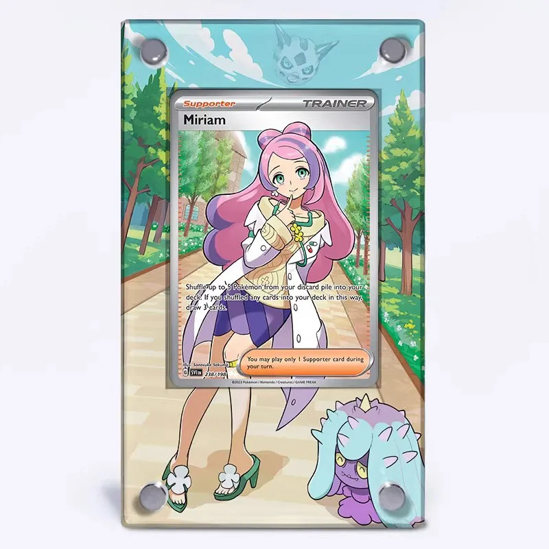

2025 Pokemon Mimosa SR Extended Drawing Acrylic Card Brick Anime Game Collection Card Display Stand PTCG Gift Toy No Card