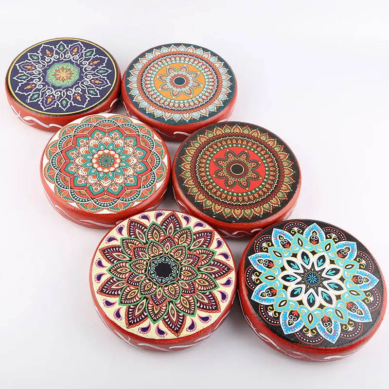 Dia 25Cm Printed Shaman Drum Fashion Sound Healing Tool Tunable Membrane Frame Draum Musical Instrument Percussion