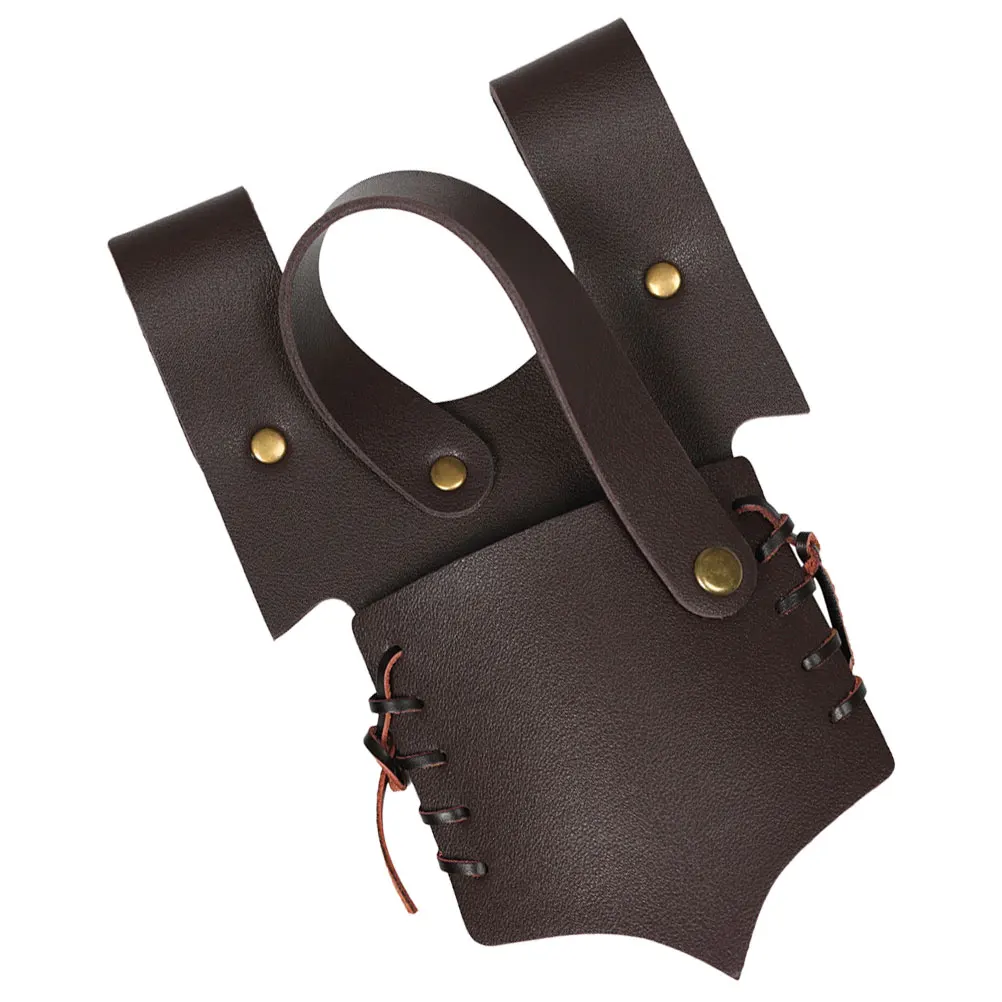 

Medieval Sword Frog Belt Deep Brown Adjustable Sword Holder Viking Cosplay Stage Accessories Practical Durability Long