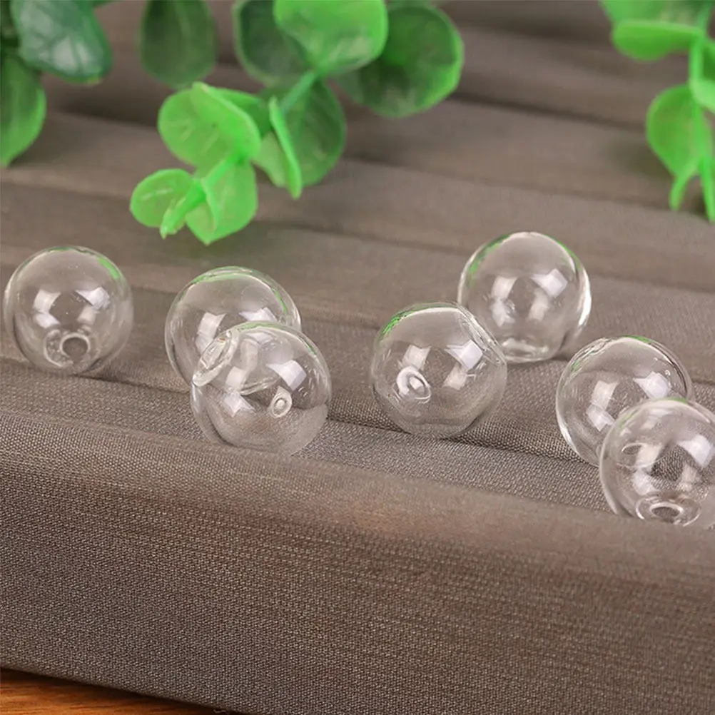 100Pcs 16Mm Glass Jewelry Accessory Hollow Transparent Ball for DIY Necklace Bracelet Earrings Dangle Scrapbooking Keyring Decor