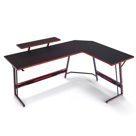 Wooden L-Shaped Computer Corner Writing PC Latop Study Table Gaming Workstation PC Gaming Desk L Type